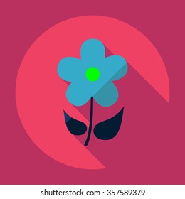 Flat modern design with shadow Icon  flower