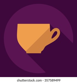 Flat modern design with shadow  Icon coffee 