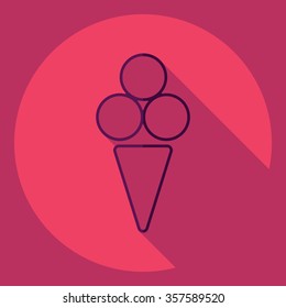 Flat modern design with shadow  Icon ice cream