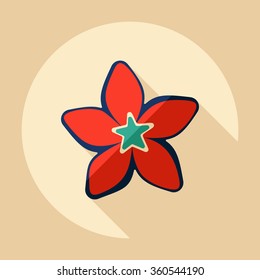 Flat modern design with shadow Icon  flower