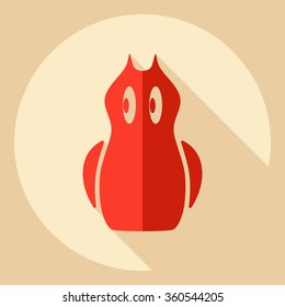 Flat modern design with shadow  Icon owl 