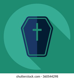 Flat modern design with shadow  Icon headstone