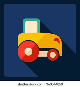 Flat modern design with shadow  Icon tractor