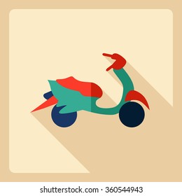 Flat modern design with shadow  Icon scooter