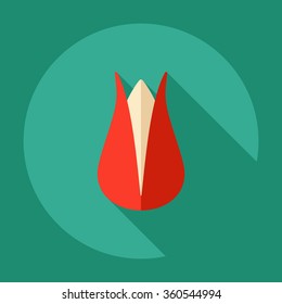 Flat modern design with shadow Icon  flower