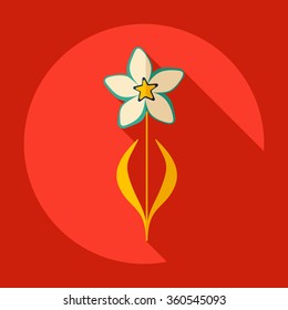 Flat modern design with shadow Icon  flower