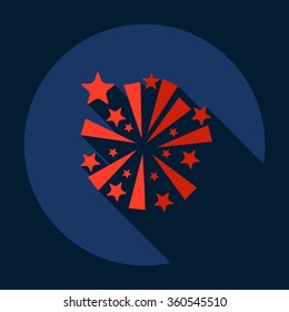 Flat modern design with shadow Icon  firework