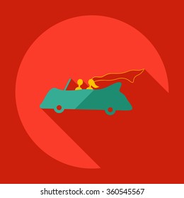 Flat modern design with shadow Icon  bride and groom