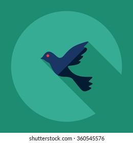 Flat modern design with shadow Icon  dove