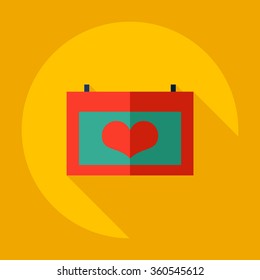 Flat modern design with shadow Icon  love letter