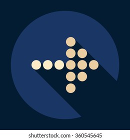 Flat modern design with shadow Icon  arrow