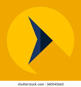 Flat modern design with shadow Icon  arrow