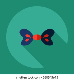 Flat modern design with shadow Icon  butterfly on neck