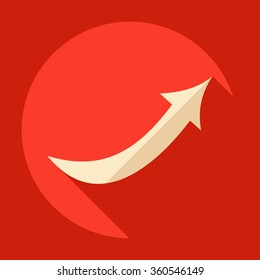 Flat modern design with shadow Icon  arrow