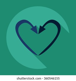 Flat modern design with shadow Icon  arrow