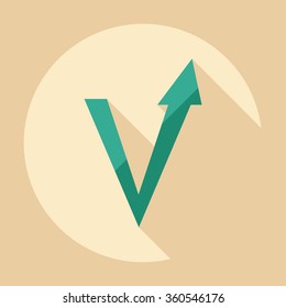 Flat modern design with shadow Icon  arrow