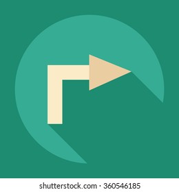 Flat modern design with shadow Icon  arrow