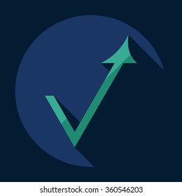 Flat modern design with shadow Icon  arrow