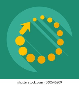 Flat modern design with shadow Icon  arrow
