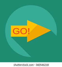 Flat modern design with shadow Icon  arrow