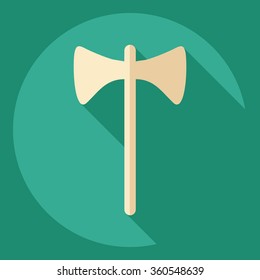 Flat modern design with shadow  Icon battle Axe