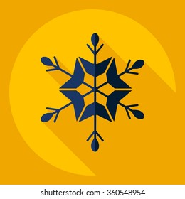 Flat modern design with shadow  Icon snowflake