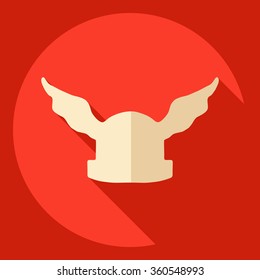 Flat modern design with shadow  Icon helmet barbarian