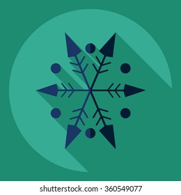 Flat modern design with shadow  Icon snowflake