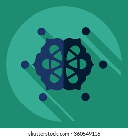 Flat modern design with shadow  Icon snowflake