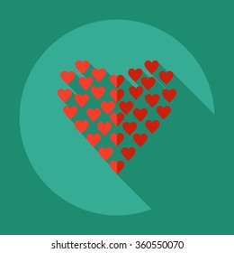 Flat modern design with shadow Icon  heart