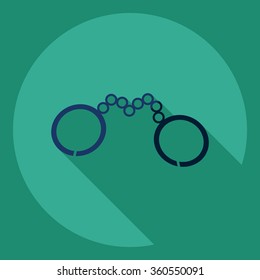 Flat modern design with shadow  Icon handcuffs