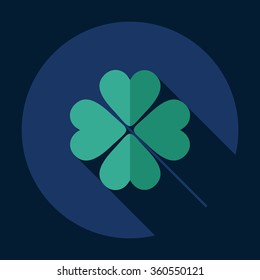 Flat modern design with shadow Icon  clover