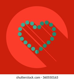 Flat modern design with shadow Icon  heart