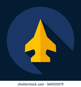 Flat modern design with shadow Icon  plane aircraft