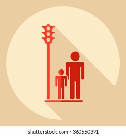Flat modern design with shadow  Icon father son