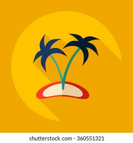 Flat modern design with shadow Icon  palms