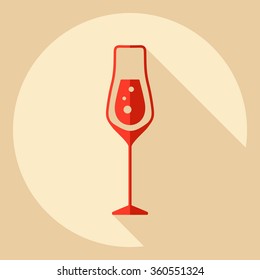 Flat modern design with shadow  Icon champagne