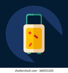 Flat modern design with shadow Icon  baggage