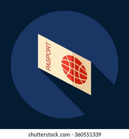 Flat modern design with shadow Icon  international passport
