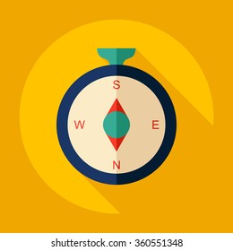 Flat modern design with shadow Icon  compass