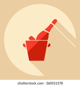 Flat modern design with shadow  Icon champagne