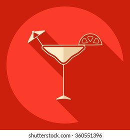 Flat modern design with shadow  Icon cocktail