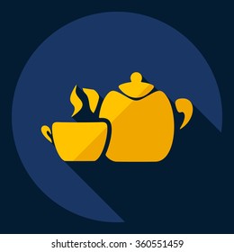 Flat modern design with shadow  Icon tea