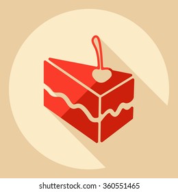 Flat modern design with shadow  Icon cake
