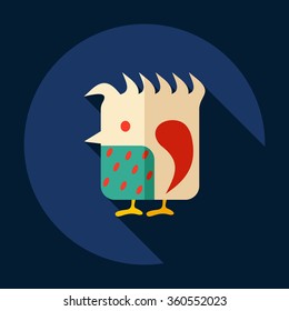 Flat modern design with shadow Icon  bird
