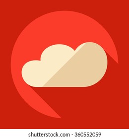 Flat modern design with shadow Icon  cloud
