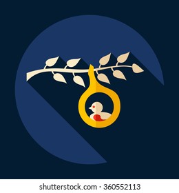 Flat modern design with shadow Icon  chick