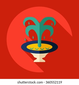 Flat modern design with shadow Icon  fountain