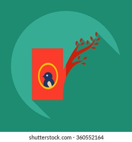 Flat modern design with shadow Icon  chick
