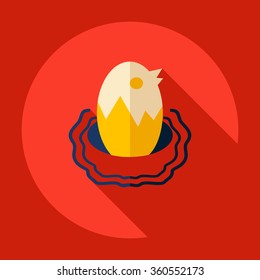 Flat modern design with shadow Icon  chick